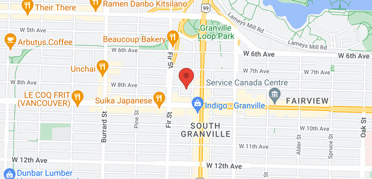 map of 1002 1530 W 8TH AVENUE